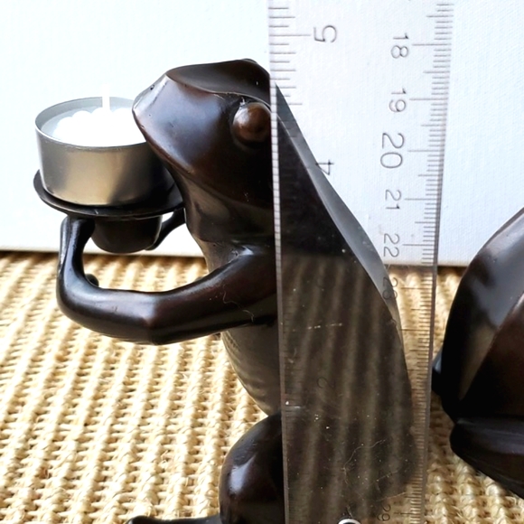 Restoration Hardware Bronze Metal Frog Candleholders Bookends Heavy Ser of 2 - Picture 8 of 12